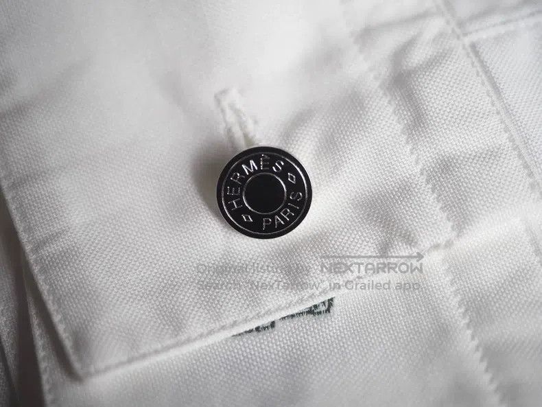 Hermes Hermes size 41 White embroidered patterned shirt Size US XXS / EU 40 - 8 Thumbnail