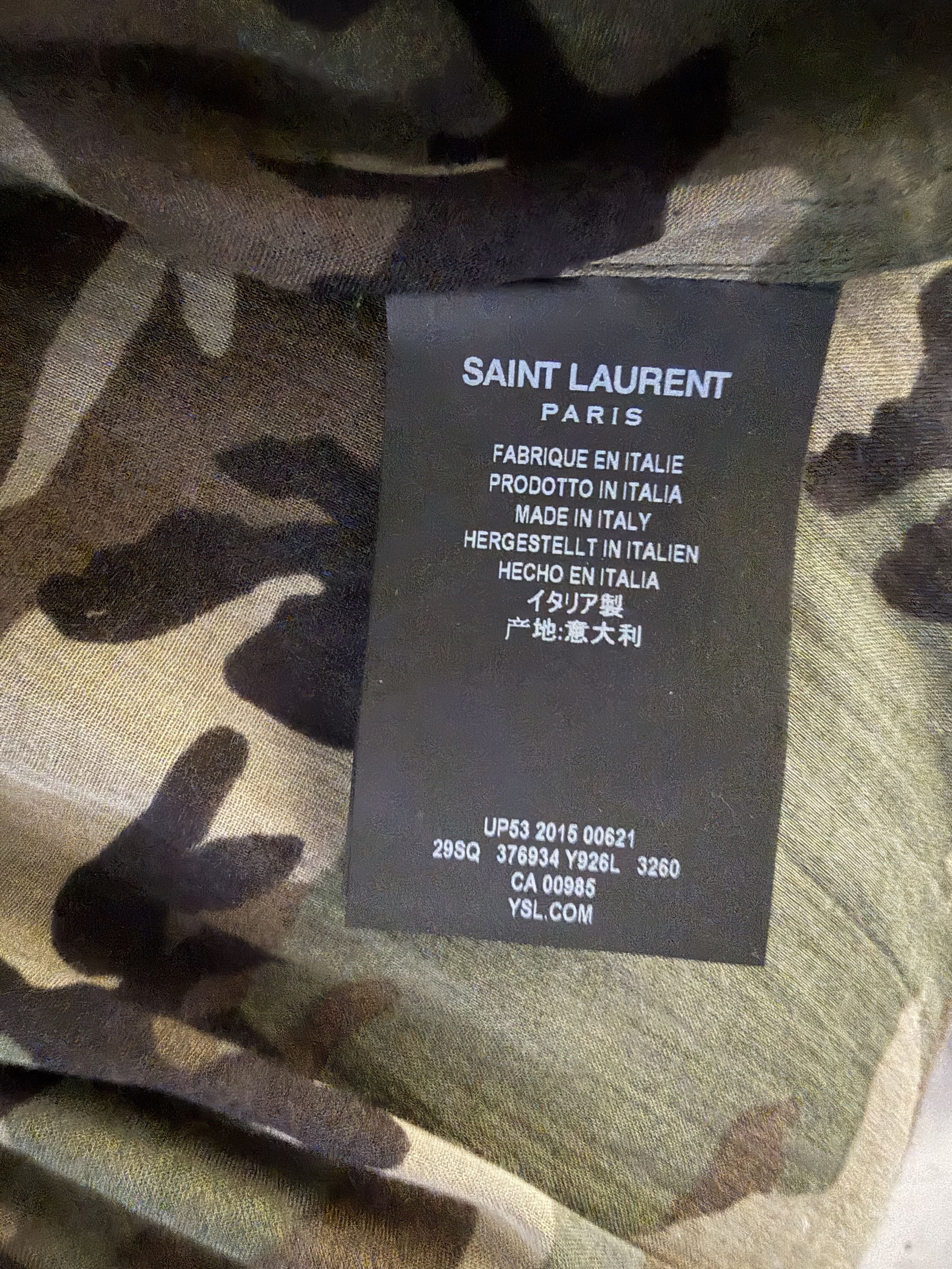 Saint Laurent Paris Hedi Slimane Camouflage Military Shirt Size US M / EU 48-50 / 2 - 8 Thumbnail