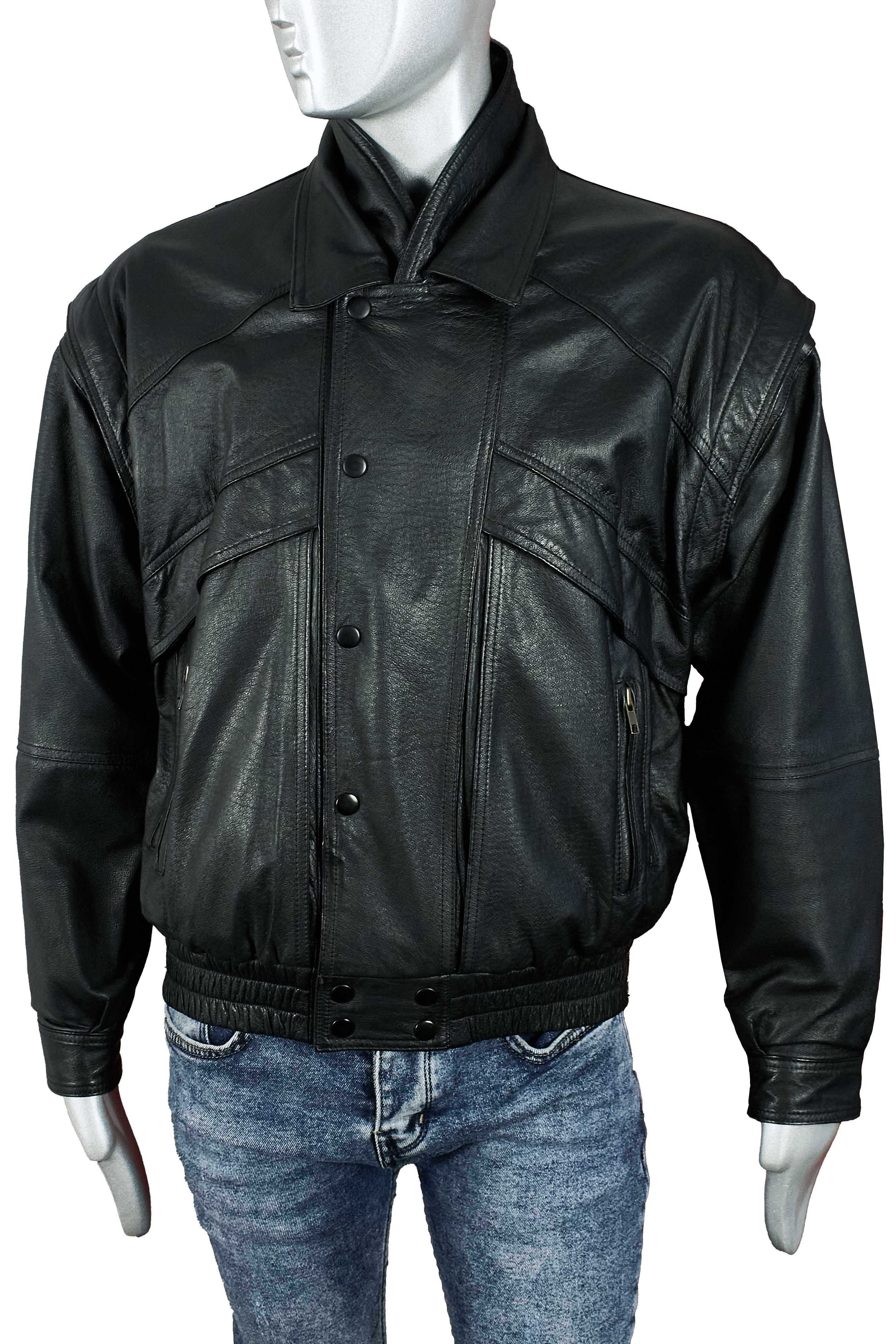 Vintage Vintage black leather jacket, bomber, vest Size US M / EU 48-50 / 2 - 1 Preview