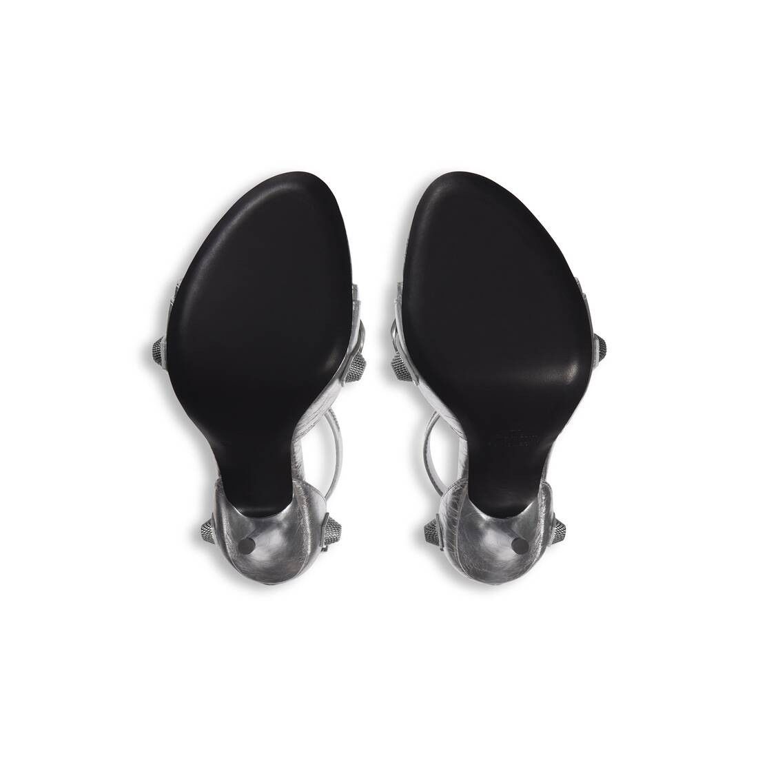 Balenciaga o1w1db10625 Cagole 110mm Sandals Metallized in Silver Size US 9 / IT 39 - 7 Thumbnail