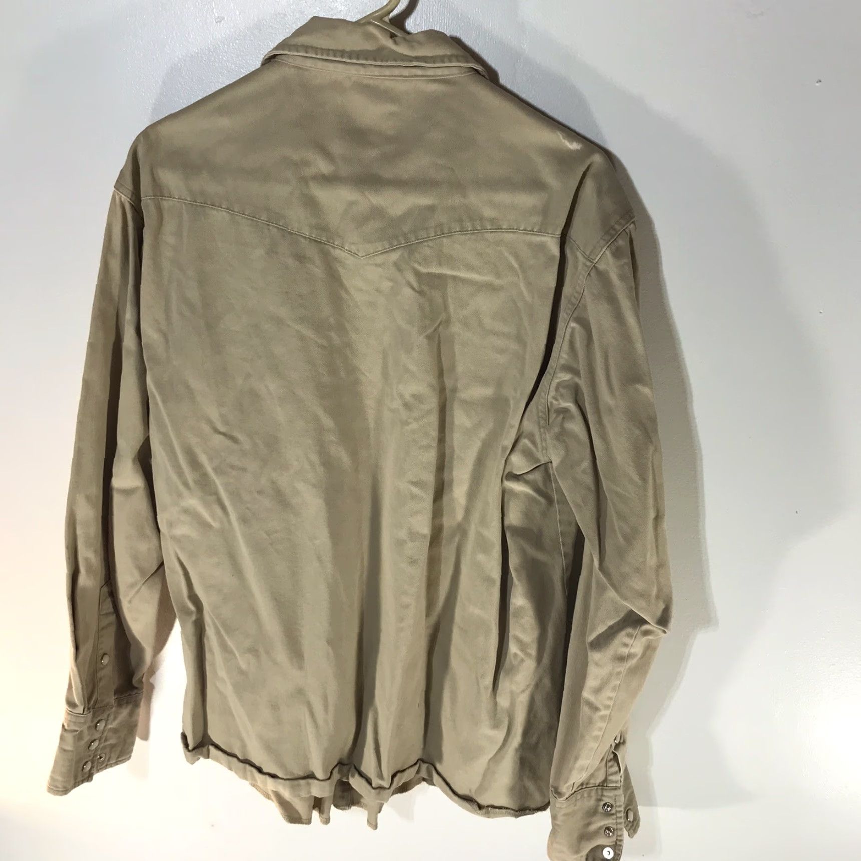 Wrangler VINTAGE Wrangler WW70140 Beige Pearl Snap Front Western Shirt Mens Size L Casual Workwear Size US L / EU 52-54 / 3 - 5 Thumbnail