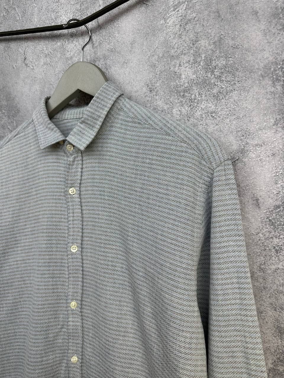 Oliver Spencer Oliver Spencer Zigzag Textured Cotton Shirt Button Up LS Size US L / EU 52-54 / 3 - 5 Thumbnail