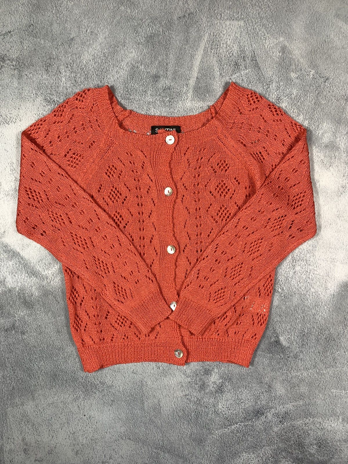 Japanese Brand × Vintage Vintage Y2K mesh button ups knit cardigan sweater size M Size M / US 6-8 / IT 42-44 - 4 Thumbnail