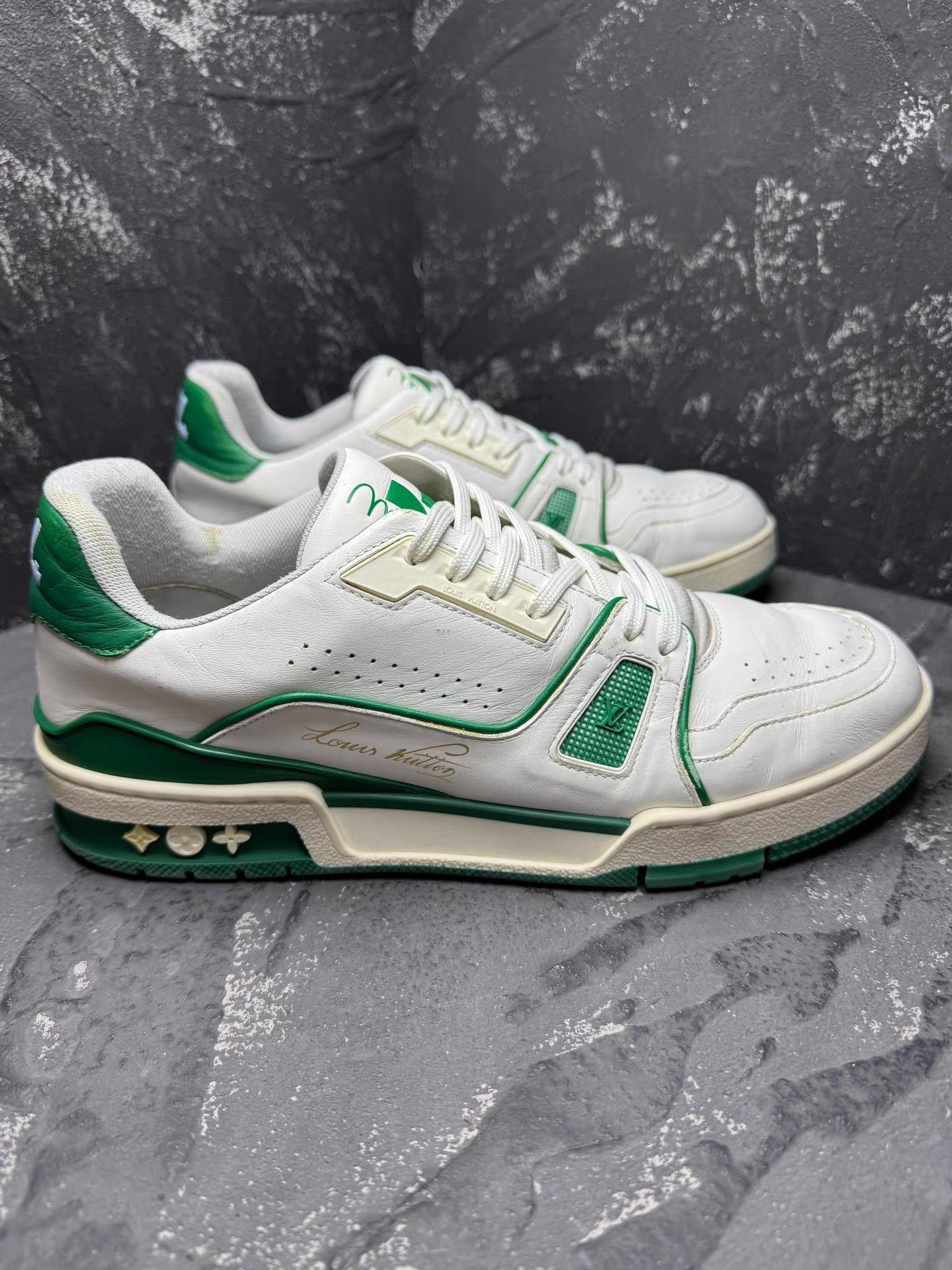 Louis Vuitton LV Trainer White & Green First Release Q10 Size US 8.5 / EU 41-42 - 6 Thumbnail