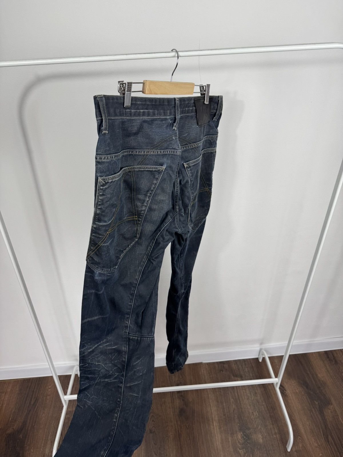 G-Star G-Star RAW 3301 Dark Wash Distressed Denim Jeans Regular Fit Size US 36 / EU 52 - 8 Thumbnail