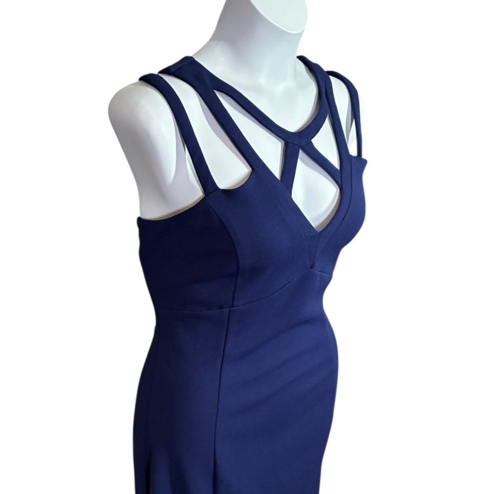Guess Plus Guess Blue Crisscross Strap Bodycon Sheath Dress Sz 16 Size XXL / US 16-18 / IT 52-54 - 2 Thumbnail