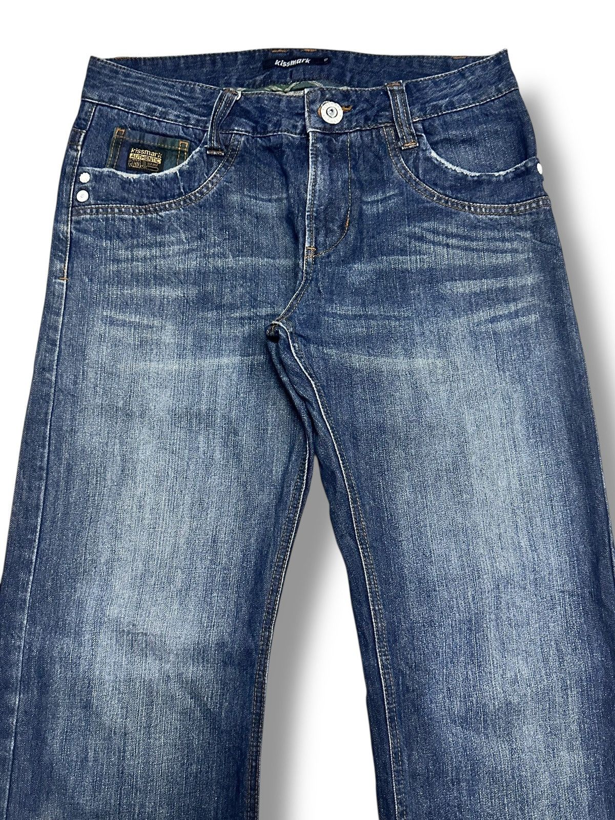 Japanese Brand × Le Grande Bleu (L.G.B.) Kissmark Distressed Jeans With Wideleg and Faded Wash Size US 32 / EU 48 - 4 Thumbnail