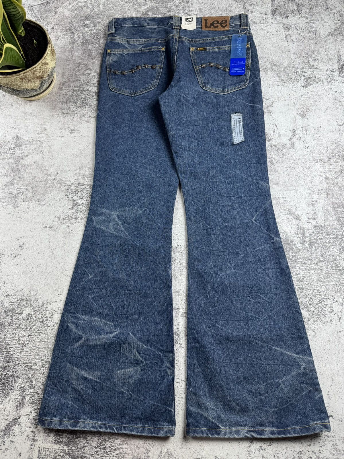Lee Lee Felton Icon Wrinkles NEW Flare Washed Y2K Faded 12 Size Denim Jeans Trousers Size 32" / US 10 / IT 46 - 5 Thumbnail