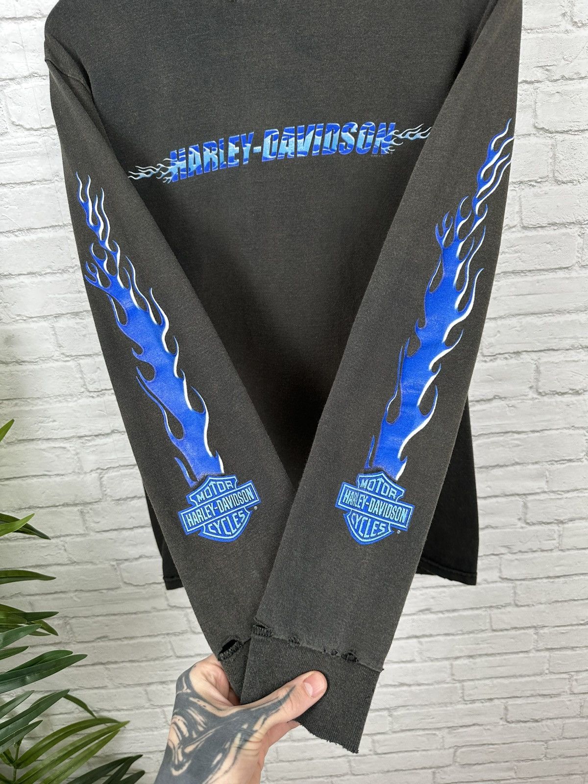 Harley Davidson (S) SICK THRASHED FADED Harley Davidson Long Sleeve T Shirt Size US S / EU 44-46 / 1 - 7 Thumbnail