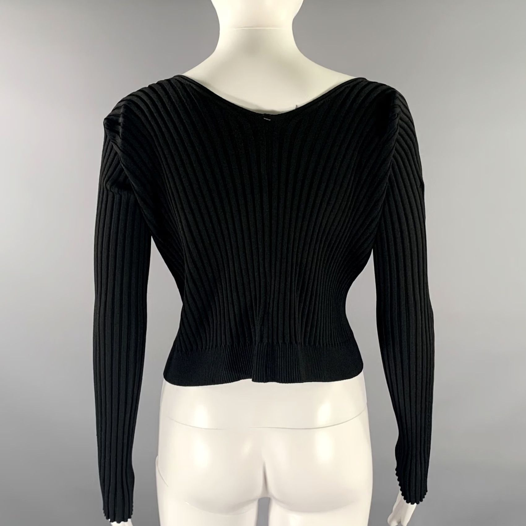 Jacquemus JACQUEMUS Casual Top Size 2 Black Long Sleeve Viscose / Polyamide Size XS / US 0-2 / IT 36-38 - 4 Thumbnail
