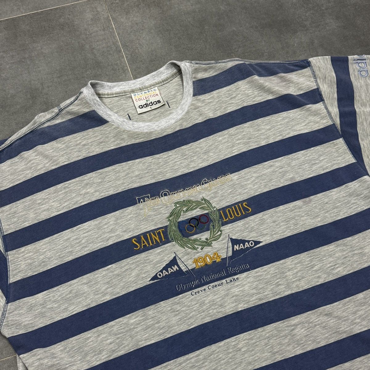 Adidas Vintage Adidas 1904 Saint Louis Olympic Games Striped Shirt Size US L / EU 52-54 / 3 - 10 Thumbnail