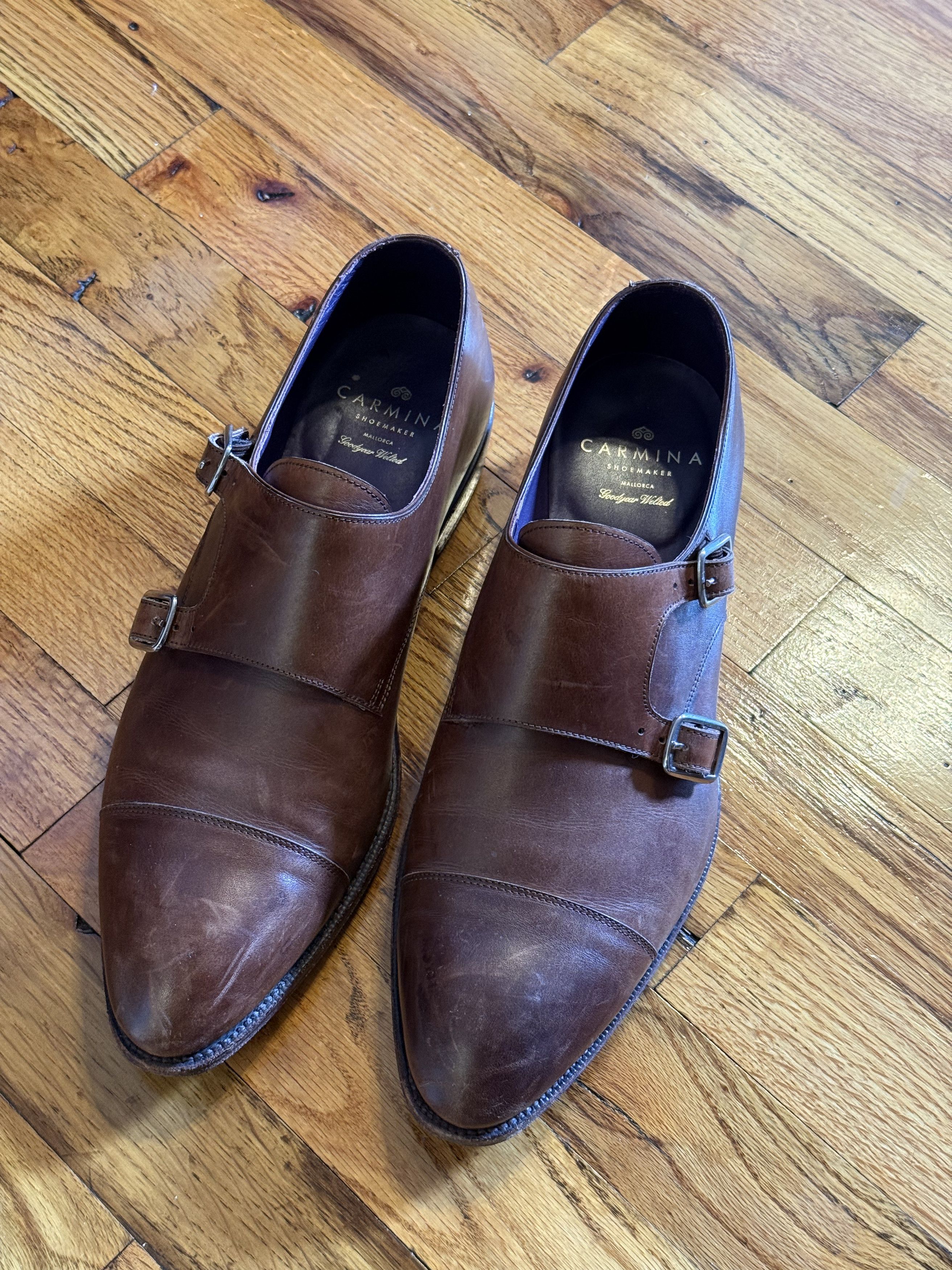 Carmina Carmina Double Monk Straps - Brown (8.5 UK / 9.5 US) Size US 9.5 / EU 42-43 - 1 Thumbnail