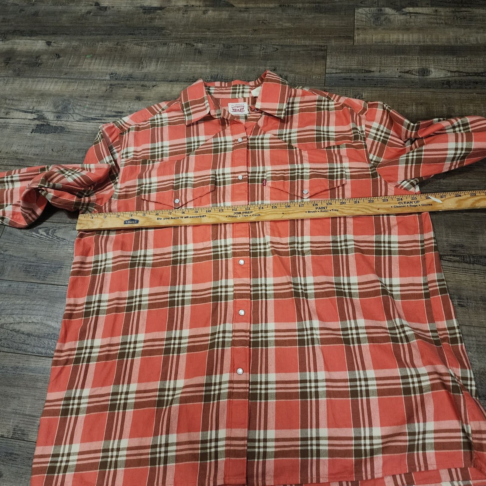 Levi's Levi’s Western Pearl Snap Flannel Women’s size L Plaid 2194 Size L / US 10 / IT 46 - 6 Thumbnail