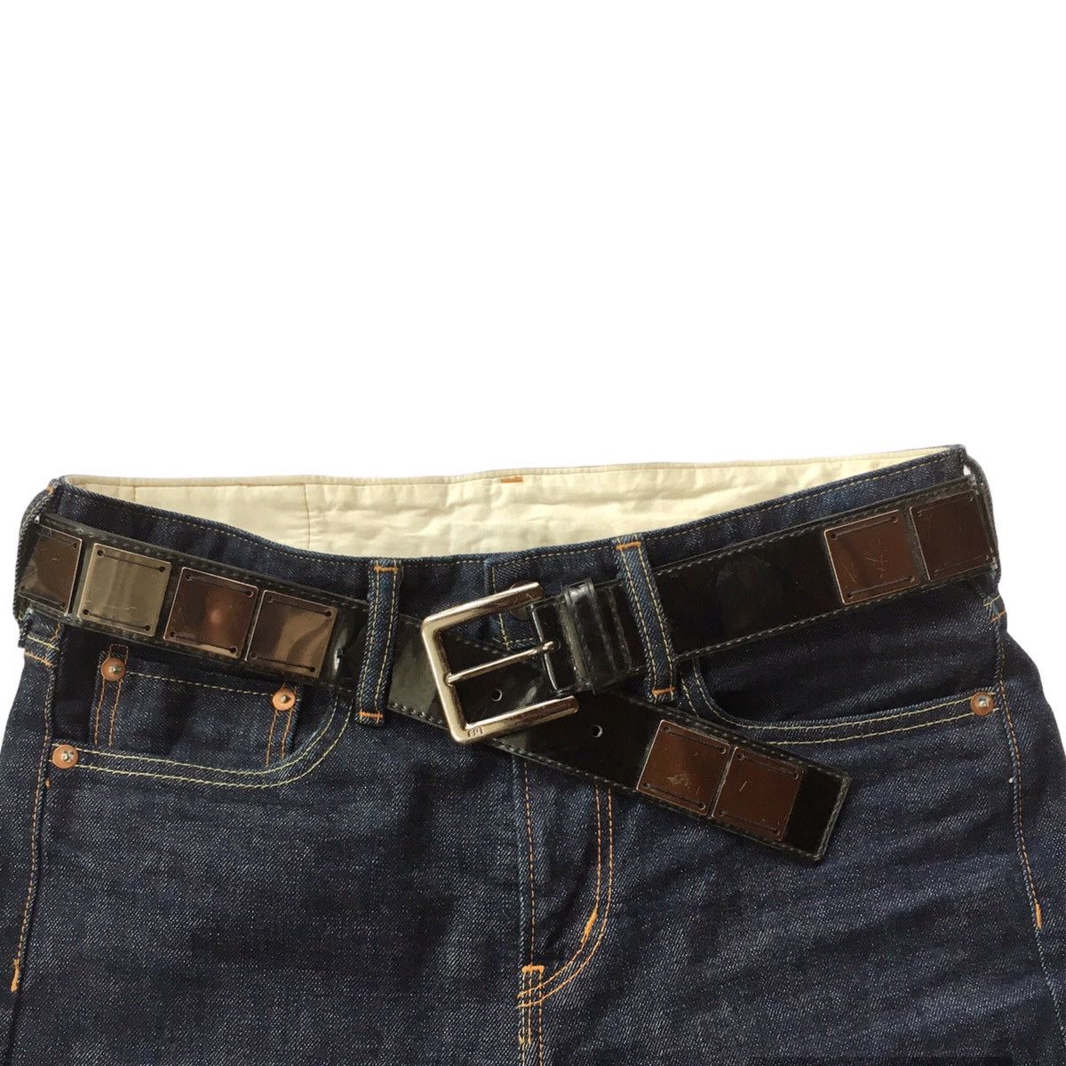 If Six Was Nine × Japanese Brand × Le Grande Bleu (L.G.B.) Black glossy square plate belt Size ONE SIZE - 2 Thumbnail