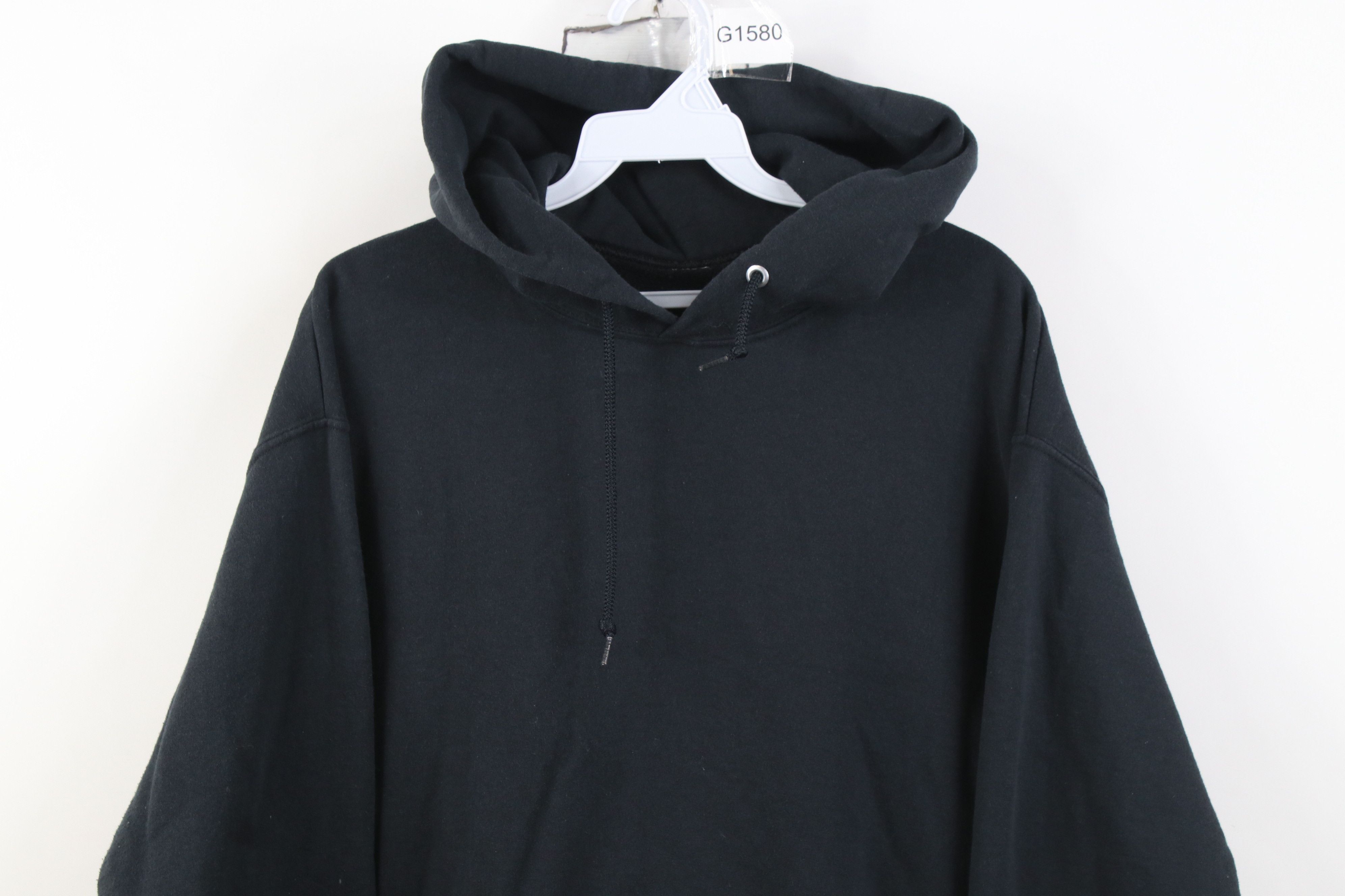 Vintage Vintage 90s Y2K Streetwear Blank Hoodie Sweatshirt Black Size US S / EU 44-46 / 1 - 2 Thumbnail