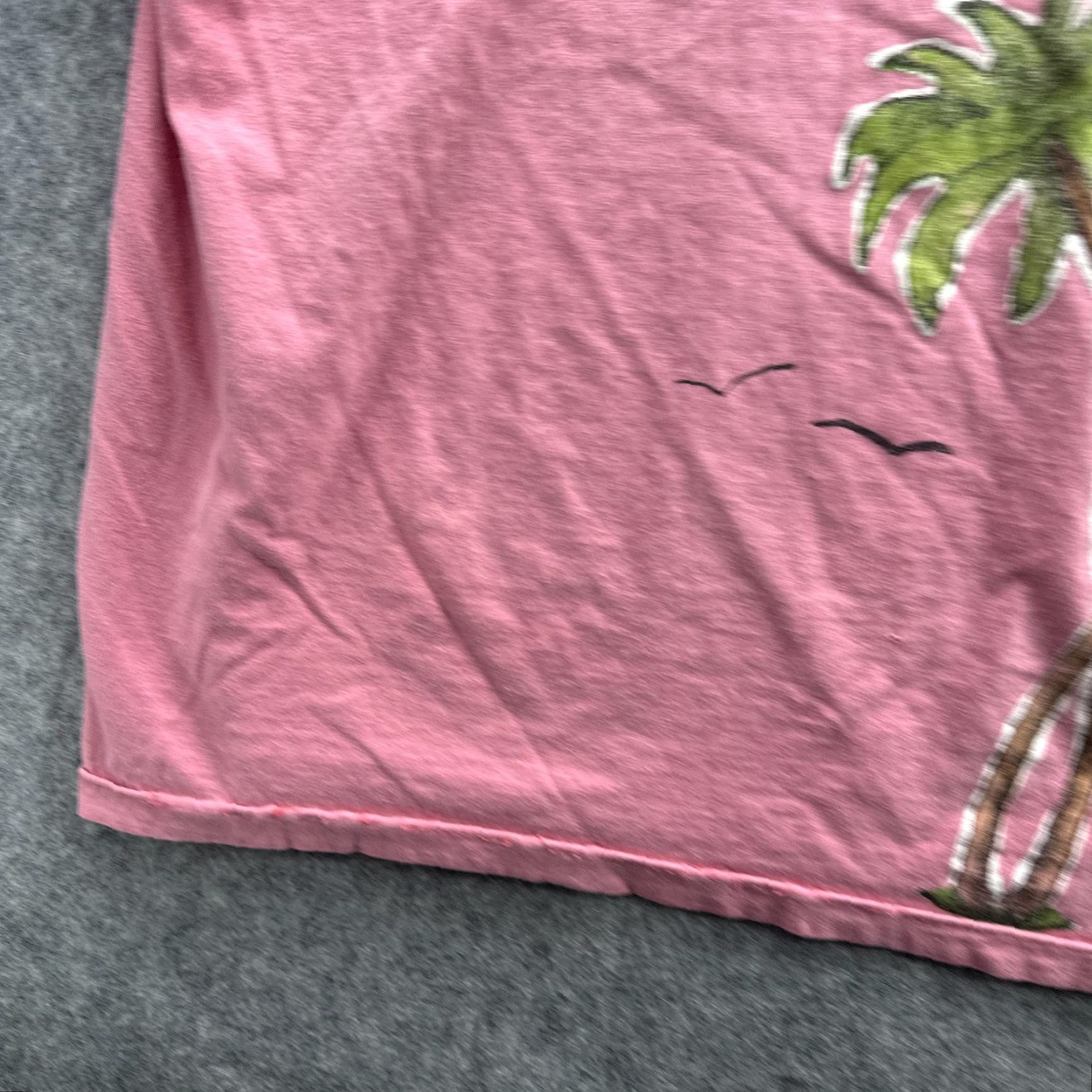 Vintage Morning Sun Shirt Womens 2XL Pink Palm Tree Graphic Tee Birds Casual Summer Top Size XXL / US 16-18 / IT 52-54 - 6 Thumbnail