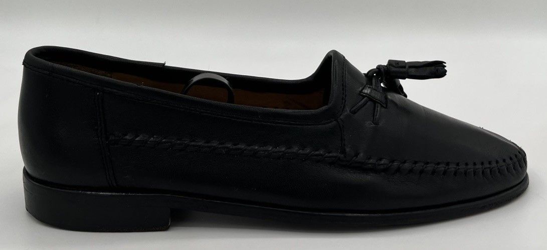 Zelli Zelli Men's Black Leather Tassel Loafer Dress Shoes Size 8M Size US 8 / EU 41 - 8 Thumbnail