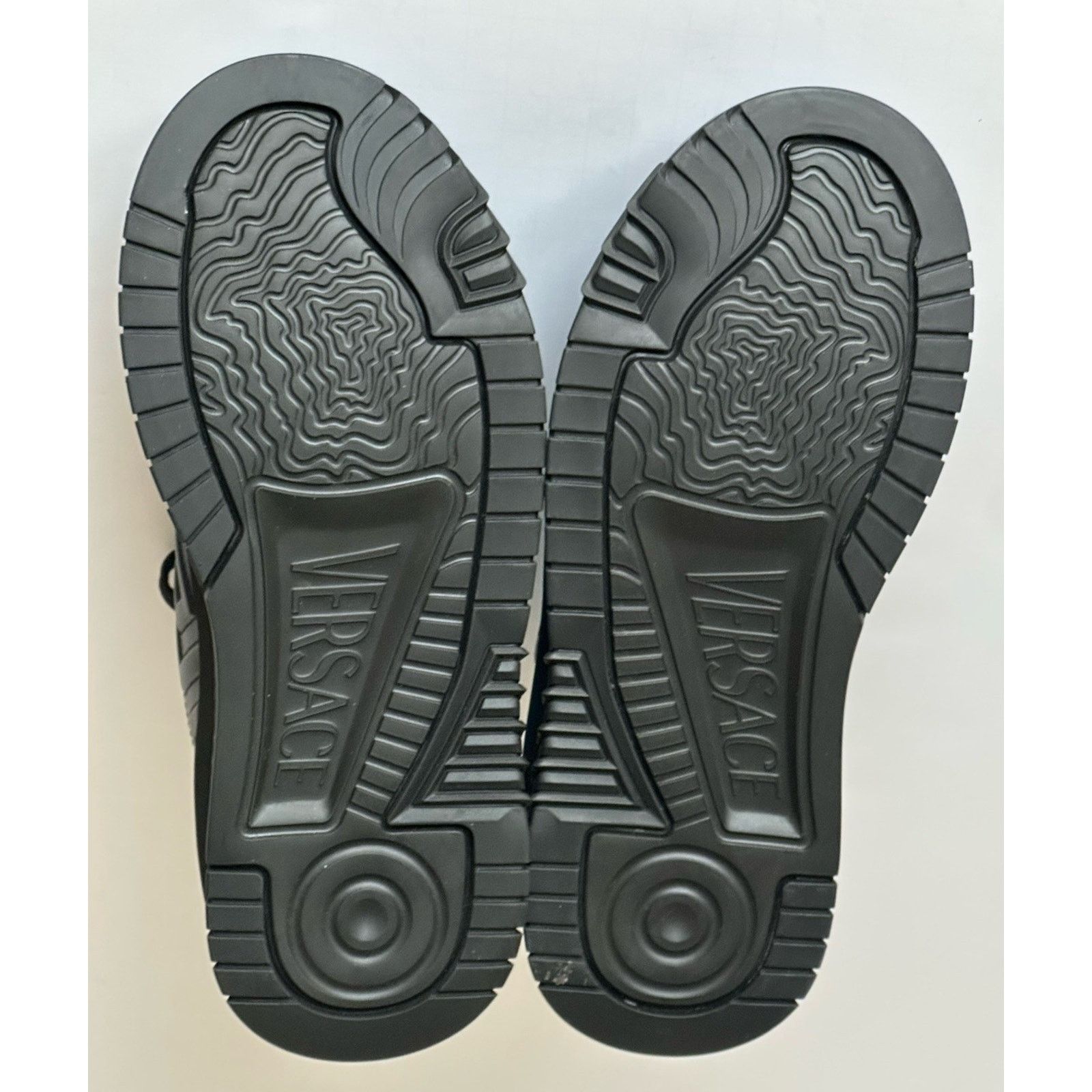 Versace Versace Greca Leather High Top Black Sneakers 12 US 1011349 Size US 12 / EU 45 - 13 Thumbnail