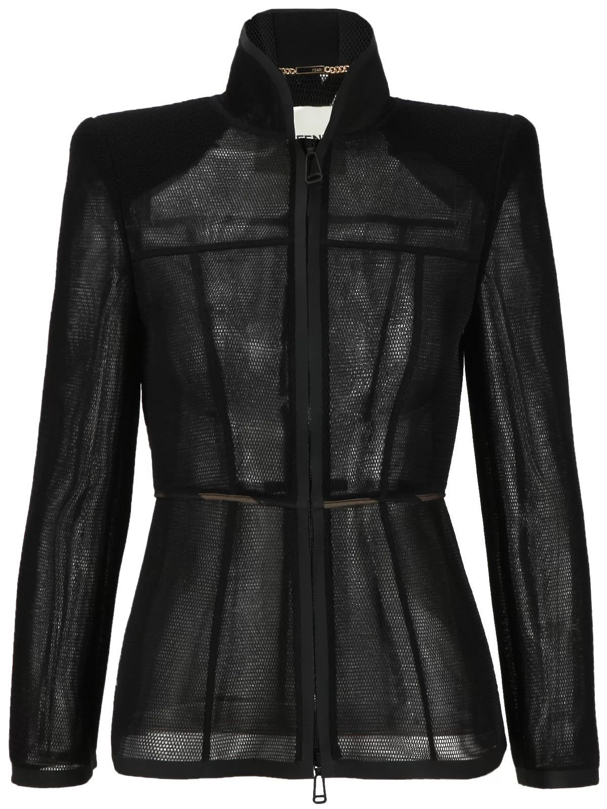 Fendi fendi perforated black outerwear jacket Size US M / EU 48-50 / 2 - 1 Thumbnail