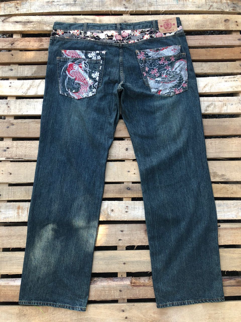 Japanese Brand Buden Koi Fish Dragon Embroidered Japanese Denim Jeans Size US 42 / EU 58 - 1 Thumbnail