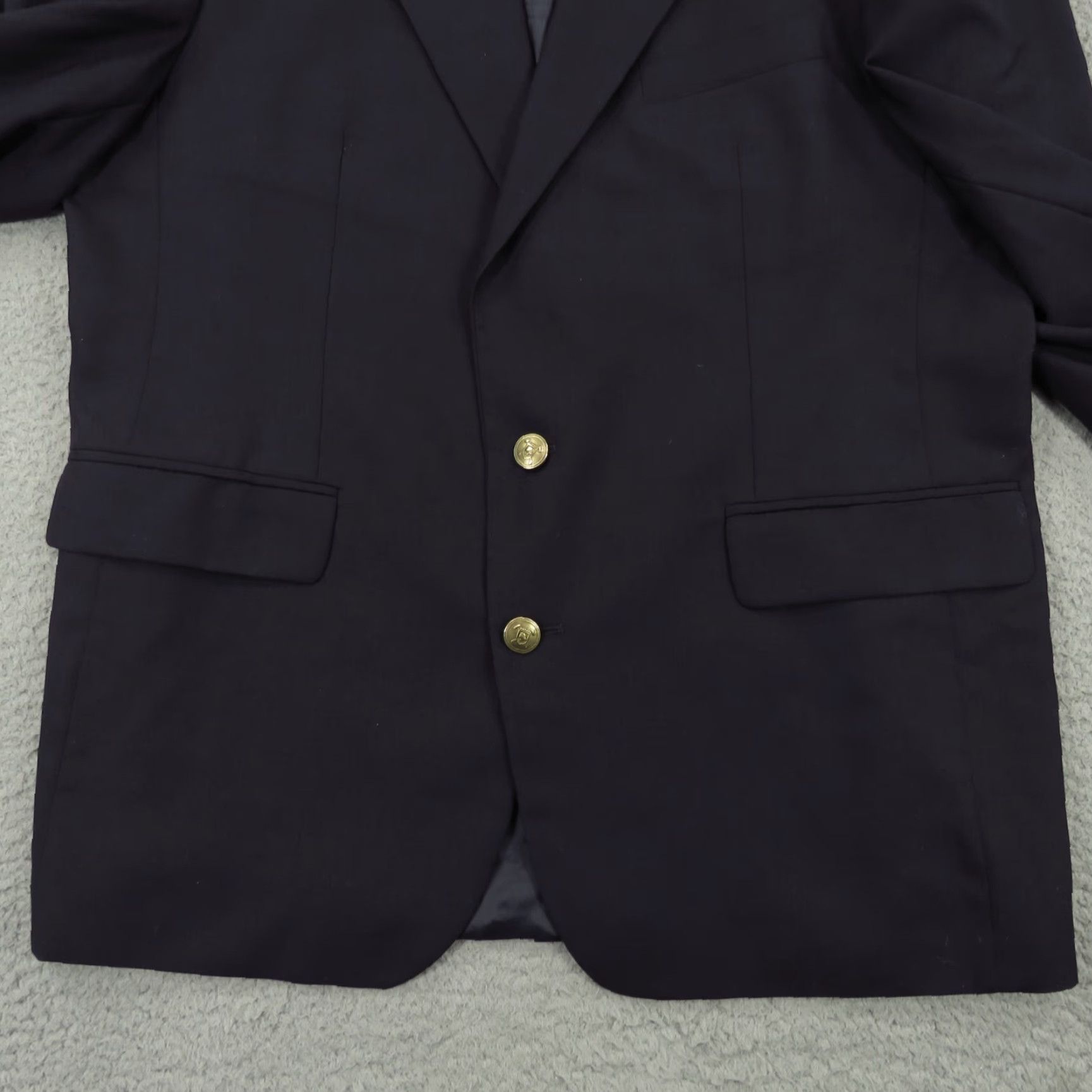 Ralph Lauren VINTAGE Ralph Lauren Chaps Blazer Mens 44R Navy Gold Buttons Jacket Sport Coat Size 44R - 3 Thumbnail