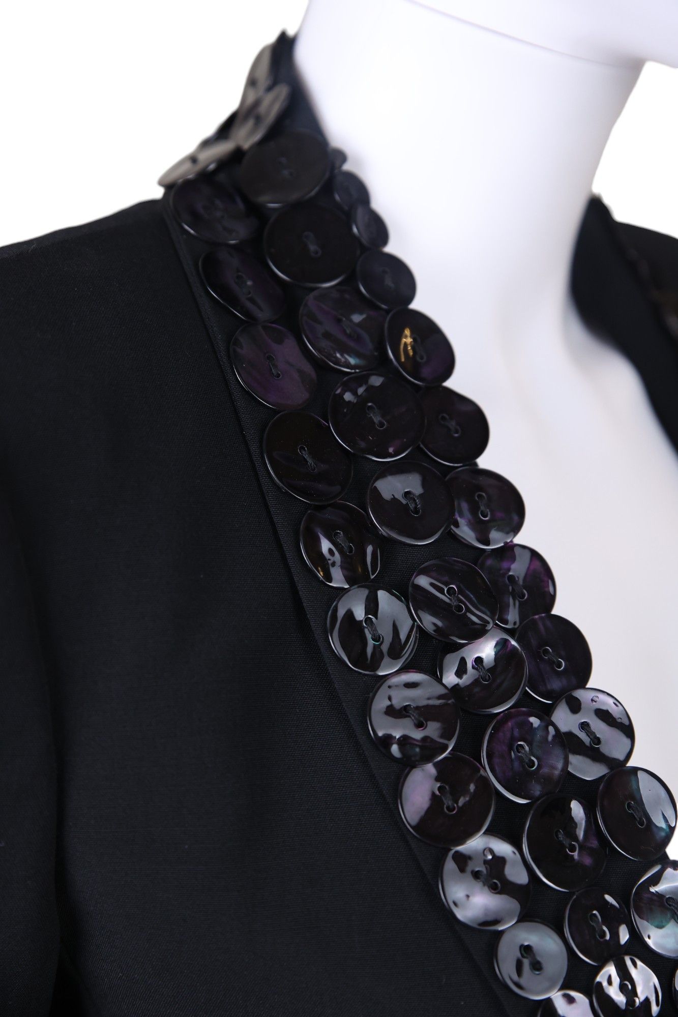 Jean Paul Gaultier S/S 2003 Black wool button embellished blazer Size S / US 4 / IT 40 - 7 Thumbnail
