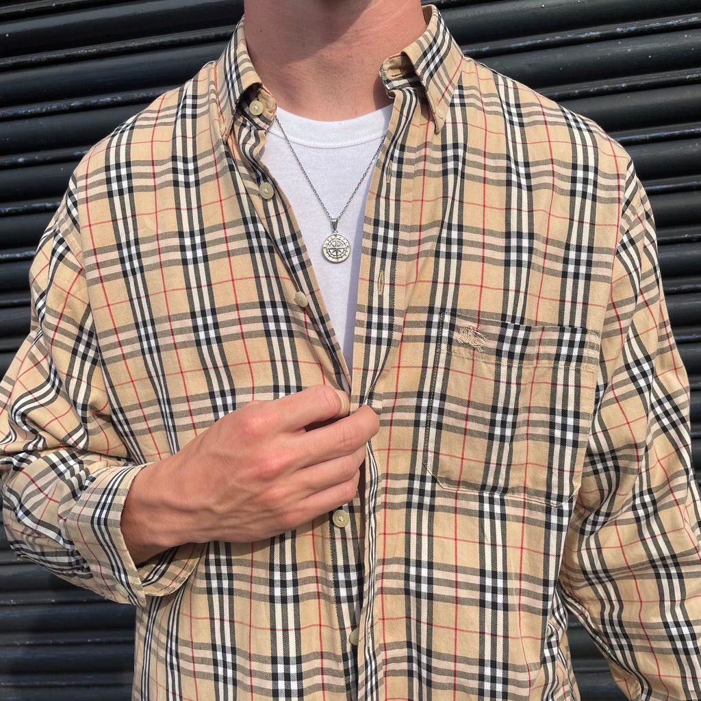 image of Extremely Shirt Burberry London Check Nova /vintage in Camel, Men's (Size XL)