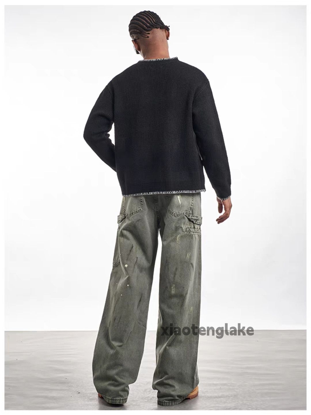 Designer × Japanese Brand × Vintage washed faded loose baggy carpenter ripped paint pants Size US 32 / EU 48 - 3 Thumbnail