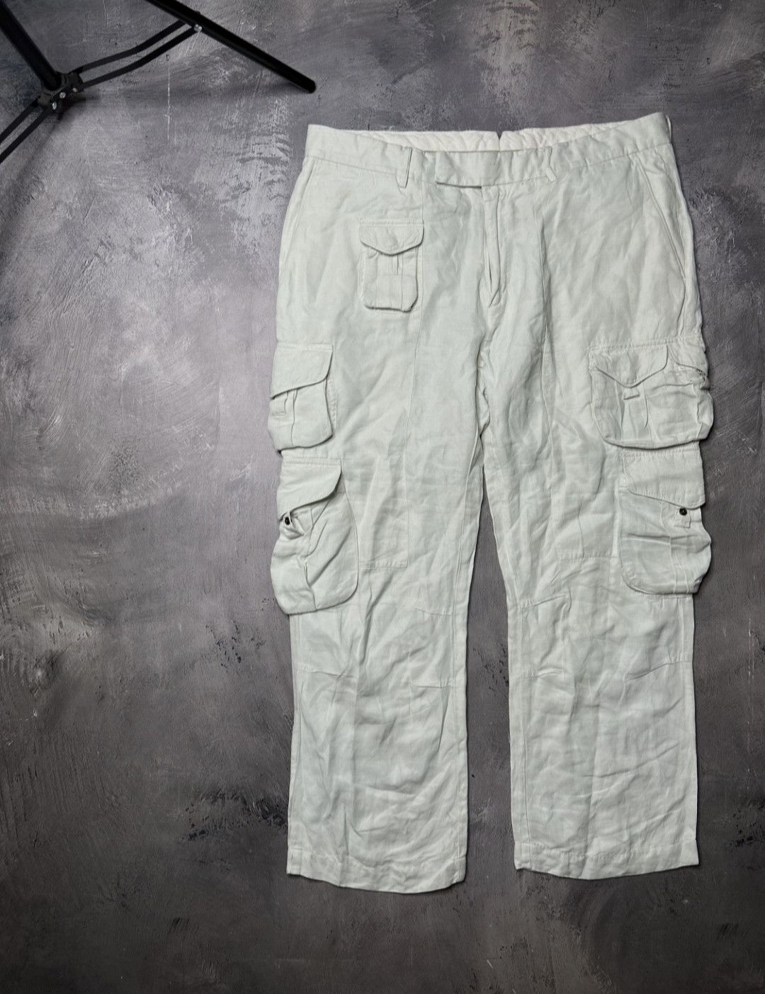 image of Polo Ralph Lauren x Vintage Polo Rl Silk Cargo Pants in Offwhite, Men's (Size 38)