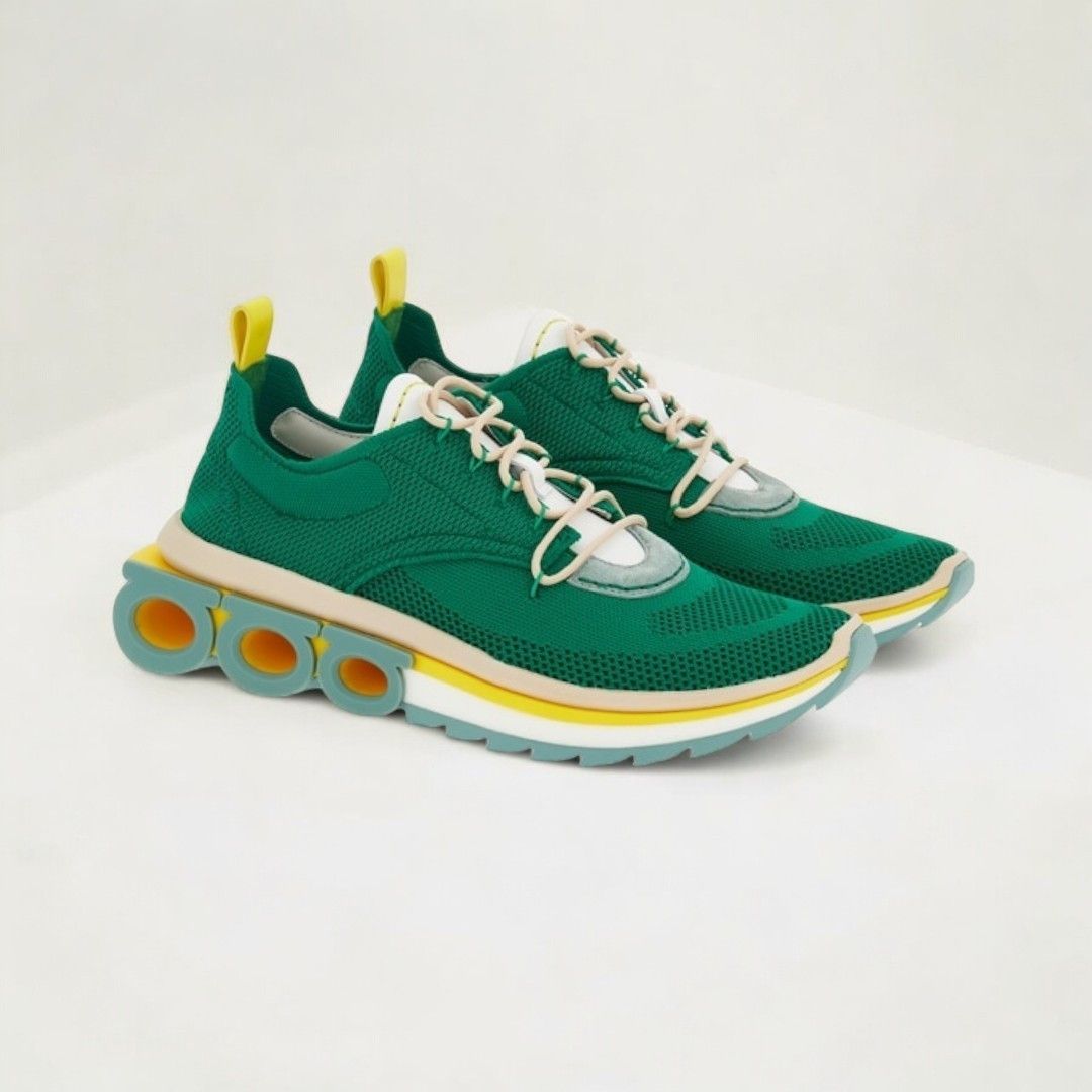 Salvatore Ferragamo o1s1rm0924 Nima Low-Top Sneakers in Green Size US 12.5 / EU 45-46 - 2 Thumbnail