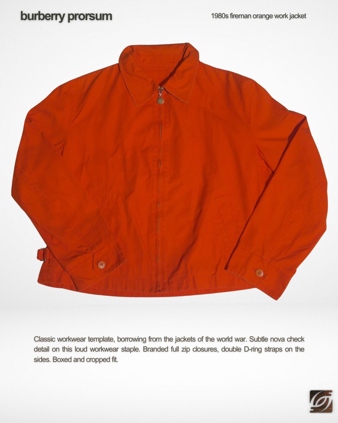 Burberry Prorsum 1980s Fireman Orange Cropped Work Jacket Size US M / EU 48-50 / 2 - 1 Thumbnail
