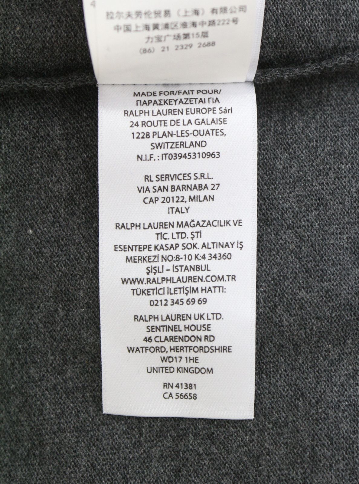 Ralph Lauren CUSTOM SLIM FIT S Dark Grey Melange Cotton 87892 Size US S / EU 44-46 / 1 - 12 Thumbnail
