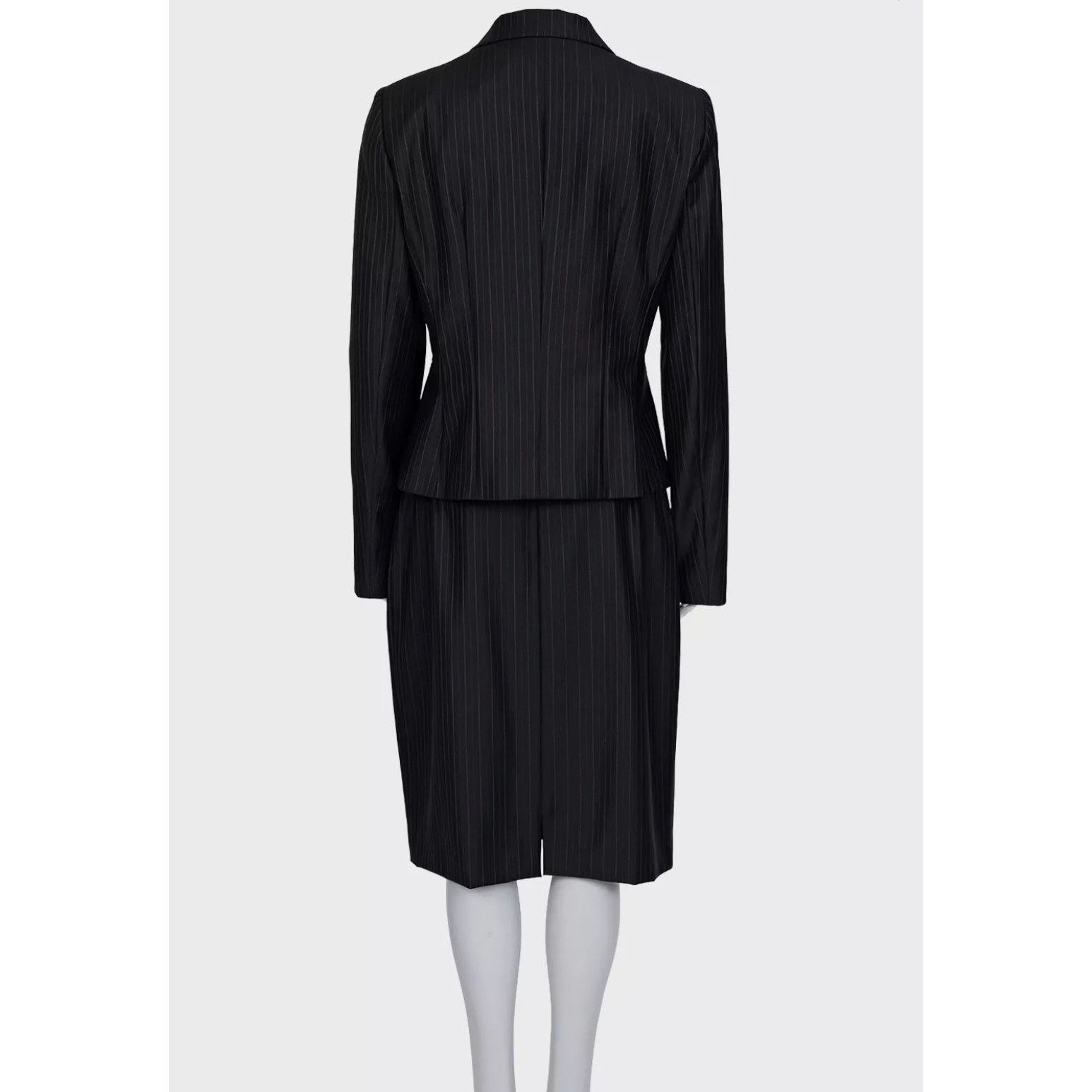 Dior Christian Dior Black Wool Pinstripe Suit Sz. FR44 / XXL Size L / US 10 / IT 46 - 3 Thumbnail