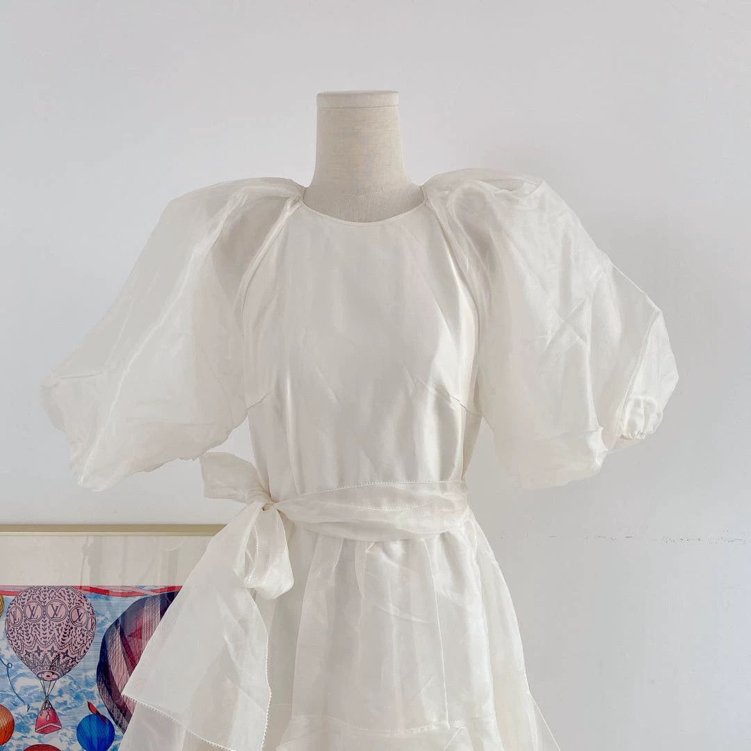 HUISHAN ZHANG HuiShan Zhang White Long Tiered Skirt EU38 8806 Size S / US 4 / IT 40 - 3 Thumbnail