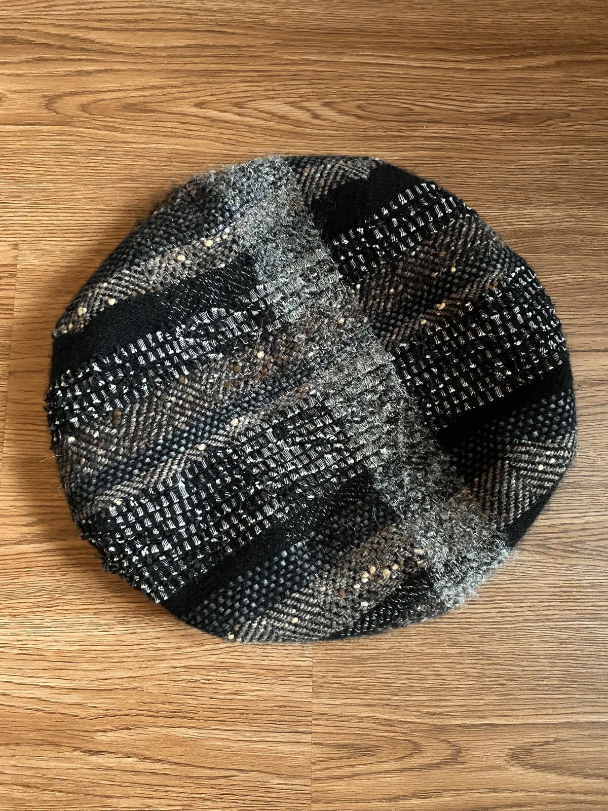 Yohji Yamamoto Yohji Yamamoto Pour Homme Tape Tweed Darts Beret AW20 Look4 Size ONE SIZE - 3 Thumbnail