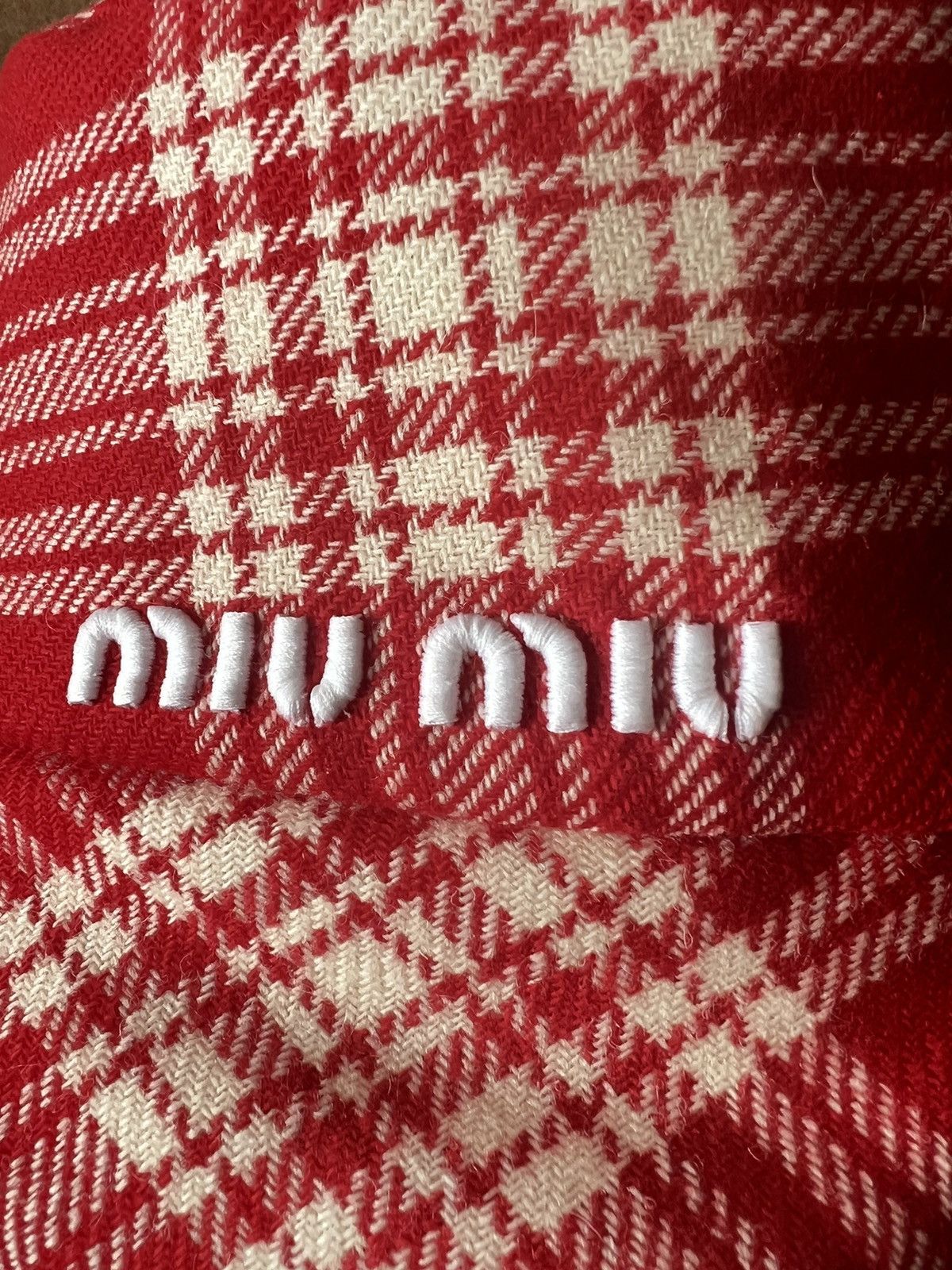 Miu Miu 🔥 Miu Miu Red Check padded bucket hat Size ONE SIZE - 8 Thumbnail
