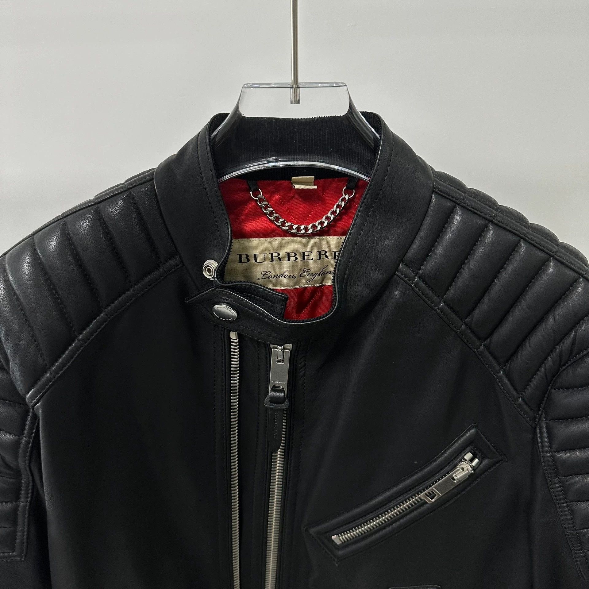 Burberry Burberry Black Lambskin Motorcycle Jacket 46 Size US S / EU 44-46 / 1 - 3 Thumbnail