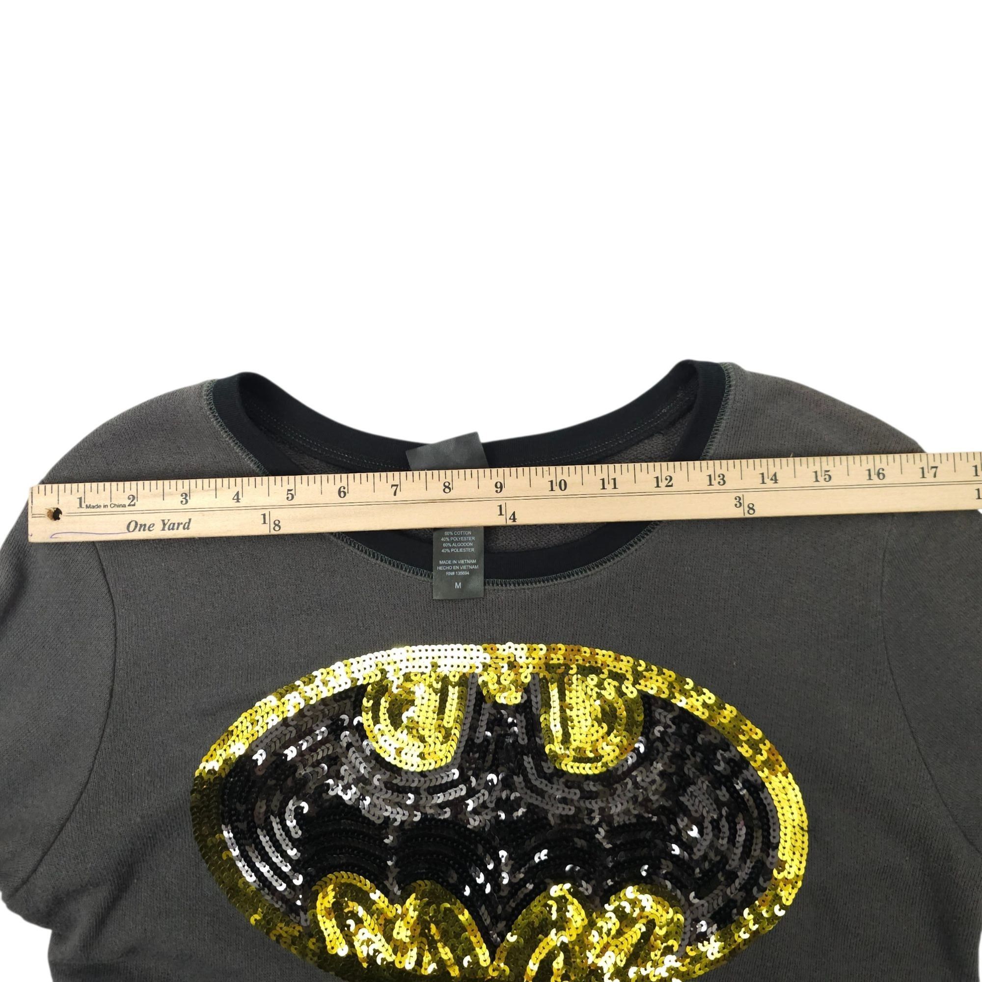 DC Comics DC Comics Batman Sequins Sweater Womens M Pullover Ringer Size M / US 6-8 / IT 42-44 - 5 Thumbnail