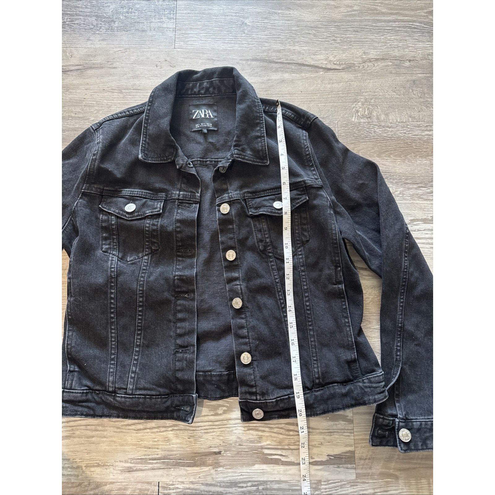 Zara Zara Dark Black Denim Womens Size L Size L / US 10 / IT 46 - 2 Thumbnail