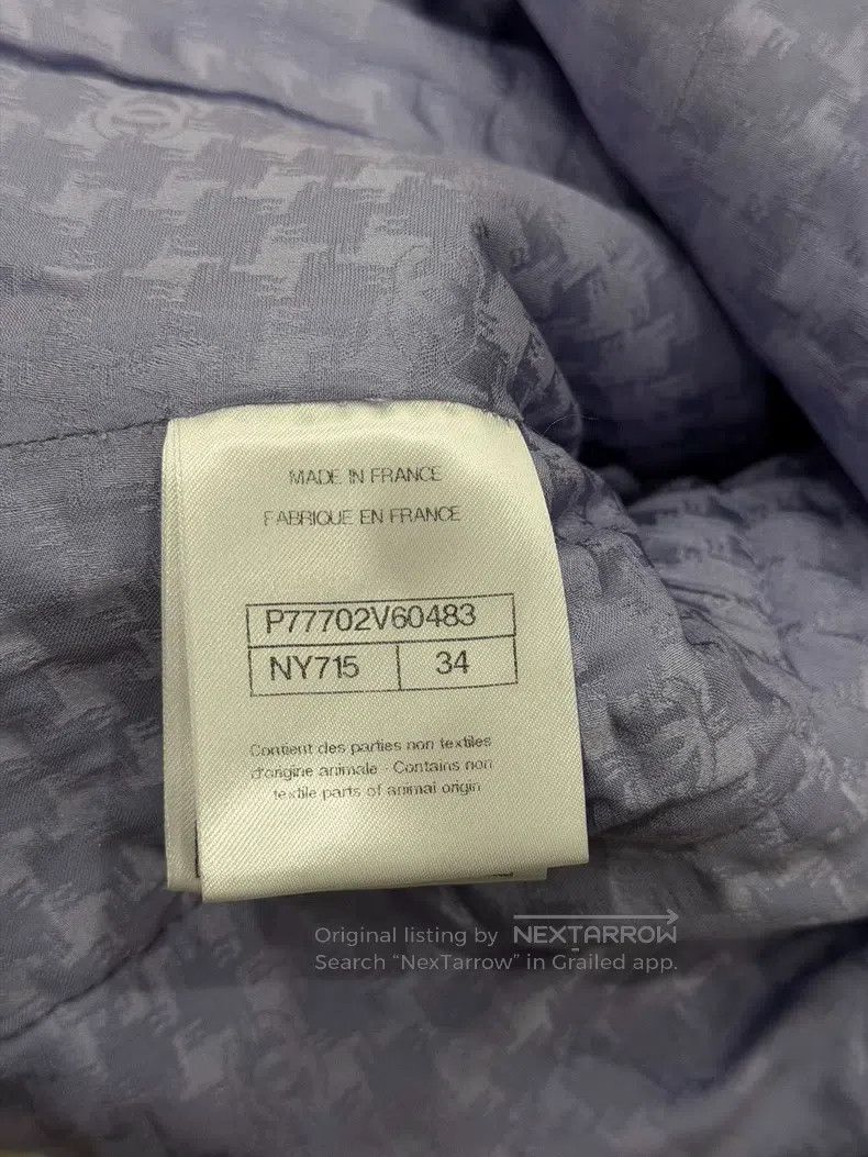 Chanel Chanel 24A purple double pocket V-neck tweed jacket Size XXS / US 00 / IT 34 - 5 Thumbnail