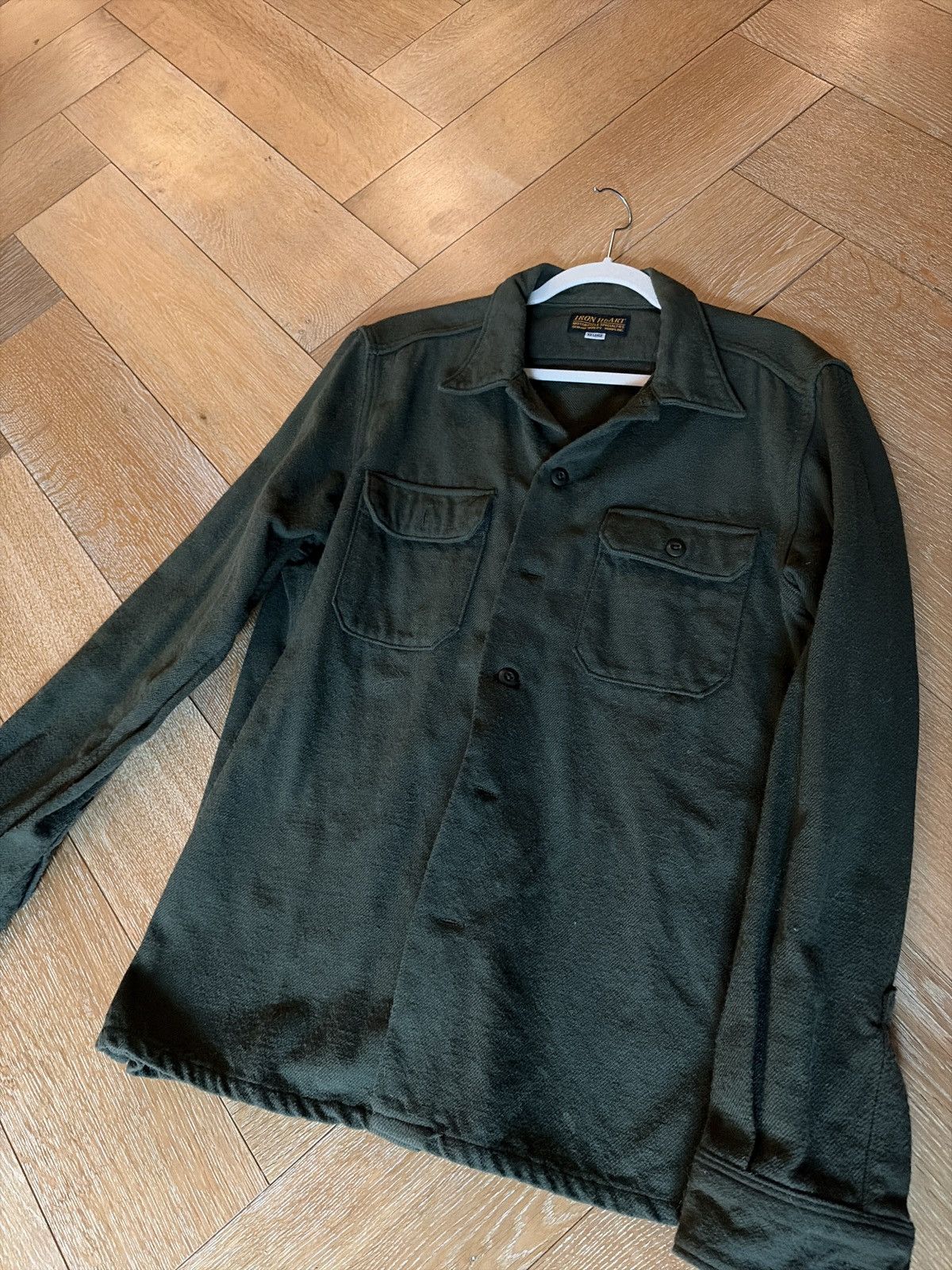 Iron Heart IHSH-346-ODG, 10oz Mechanic Work Shirt - Olive Drab Green Size US XXL / EU 58 / 5 - 1 Thumbnail