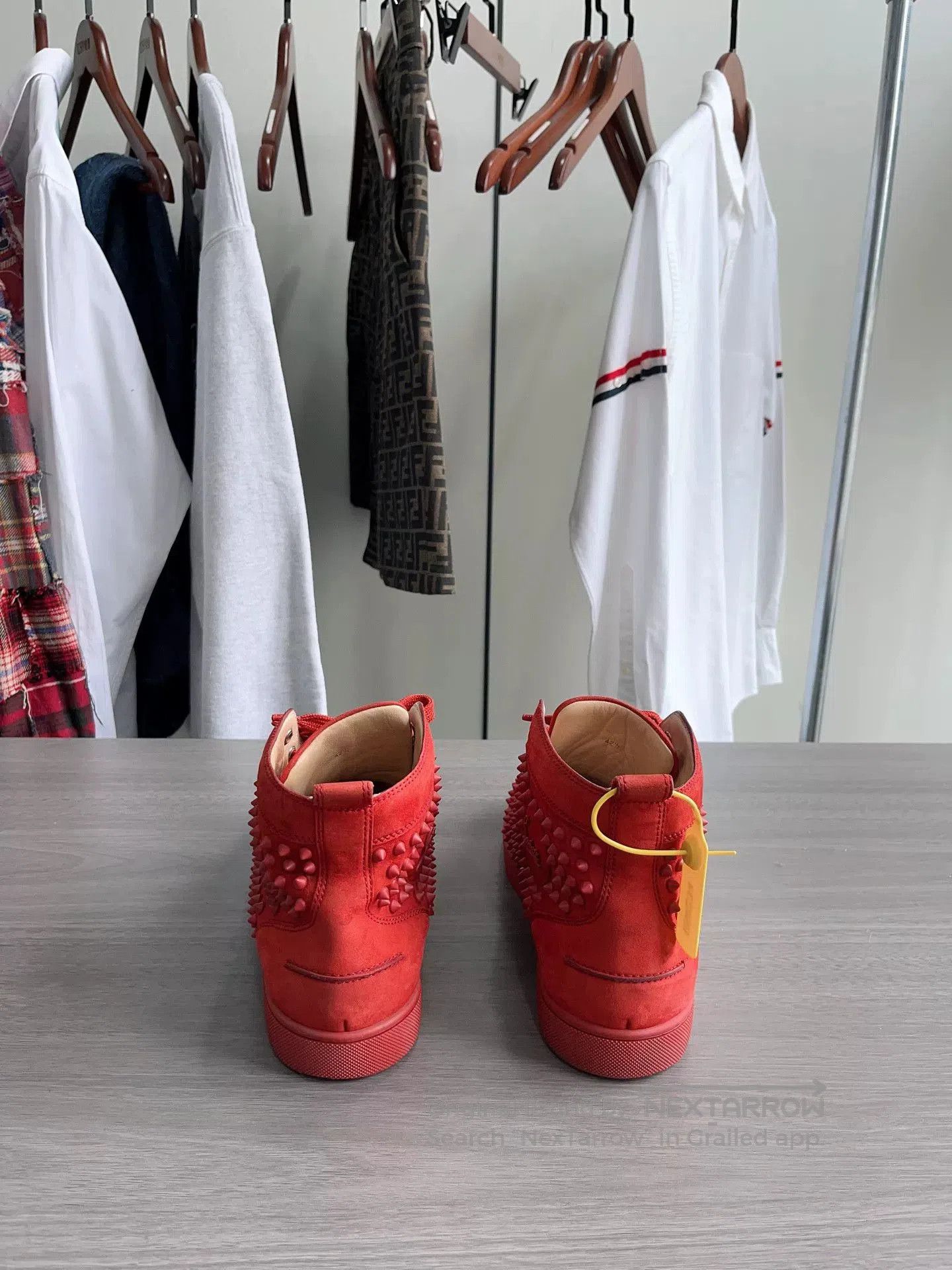 Christian Louboutin Christian Louboutin Red Studded High-Top Shoes. Size US 9.5 / EU 42-43 - 2 Thumbnail