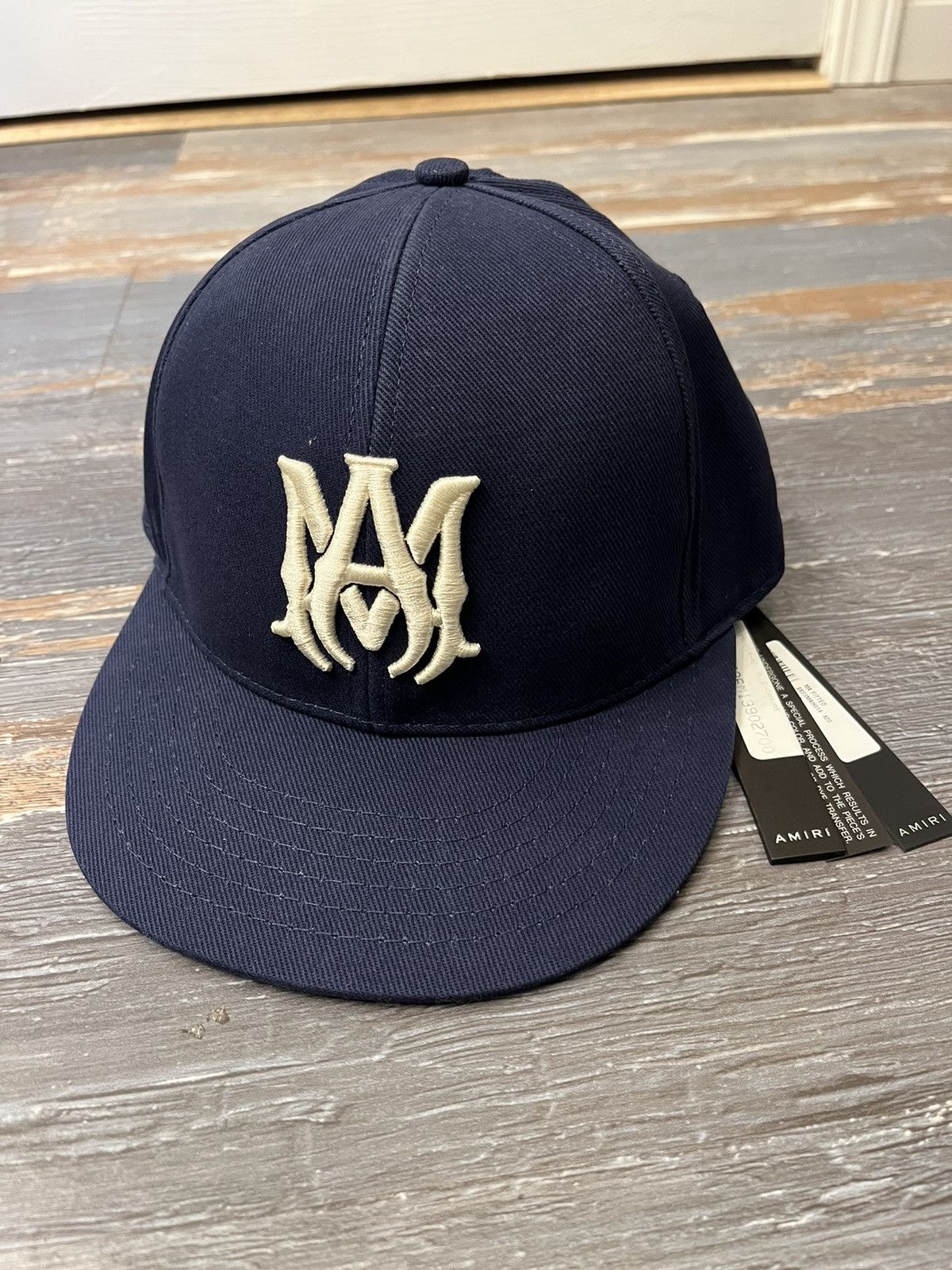image of Amiri Ma Logo Fitted Hat in Navy, Men's