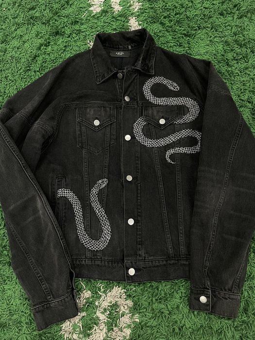 Amiri snake denim outlet jacket