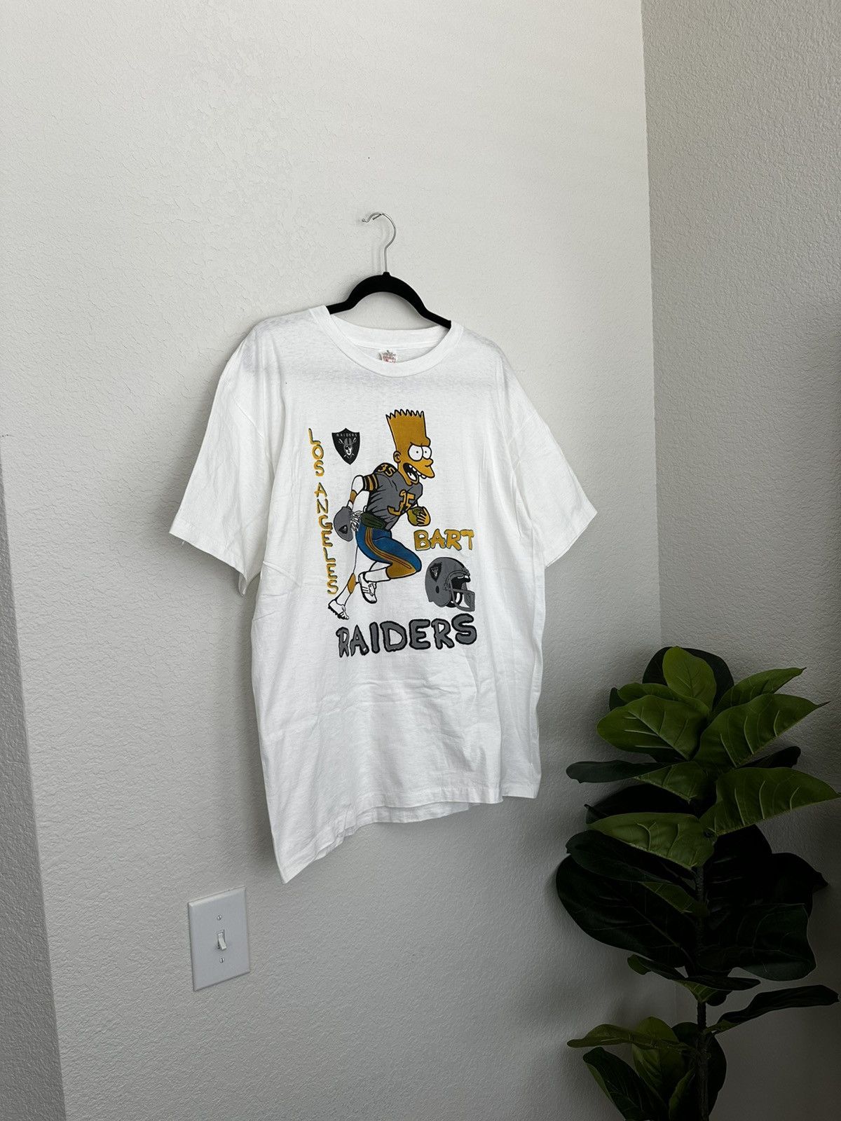 NFL Vintage 90s Los Angeles Raiders Bart Simpson tee very rare Size US XL / EU 56 / 4 - 3 Thumbnail