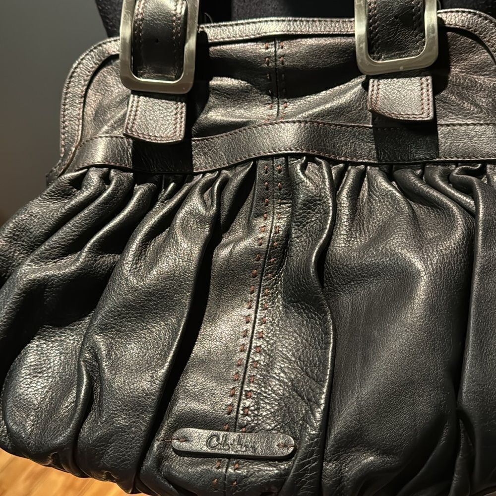 Cole Haan Cole Haan black pebbled leather gathered buckle strap shoul Size ONE SIZE - 2 Thumbnail