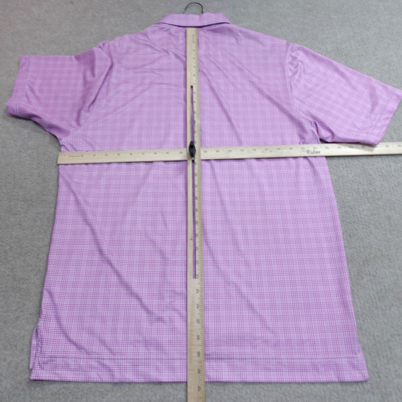 Footjoy FootJoy Mens Polo Shirt Short Sleeve Pink Plaid Regular M Embroidered Golf Size US M / EU 48-50 / 2 - 5 Thumbnail