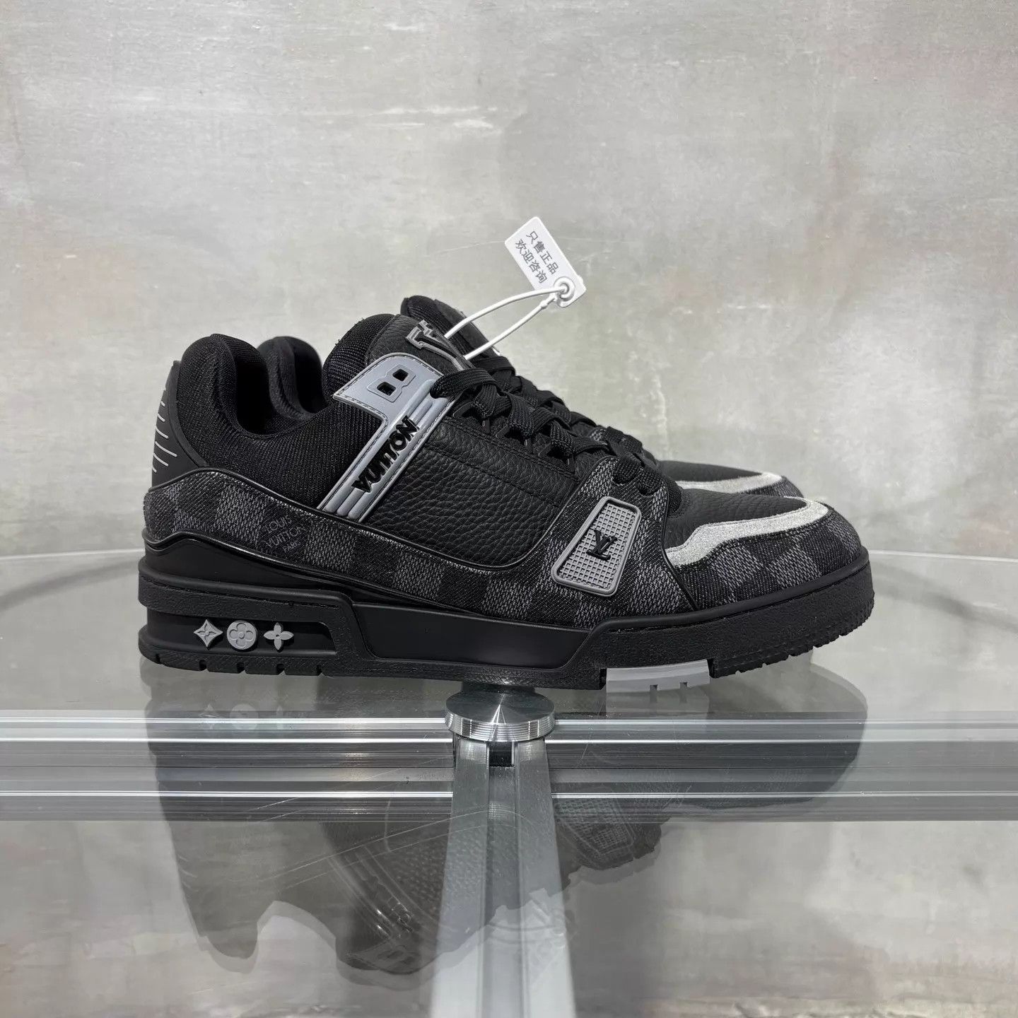 Louis Vuitton LV Trainer Black Monogram Denim New UK7.5 (41.5) Size US 8.5 / EU 41-42 - 4 Thumbnail