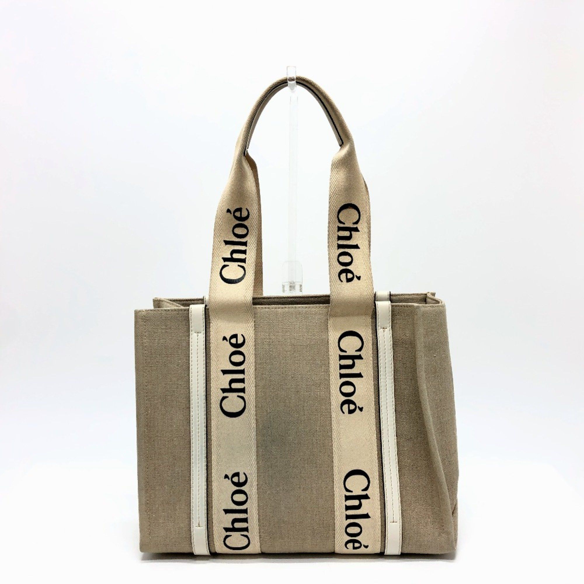 Chloe Chloe logo Hand Bag Tote Bag Beige Size ONE SIZE - 1 Thumbnail