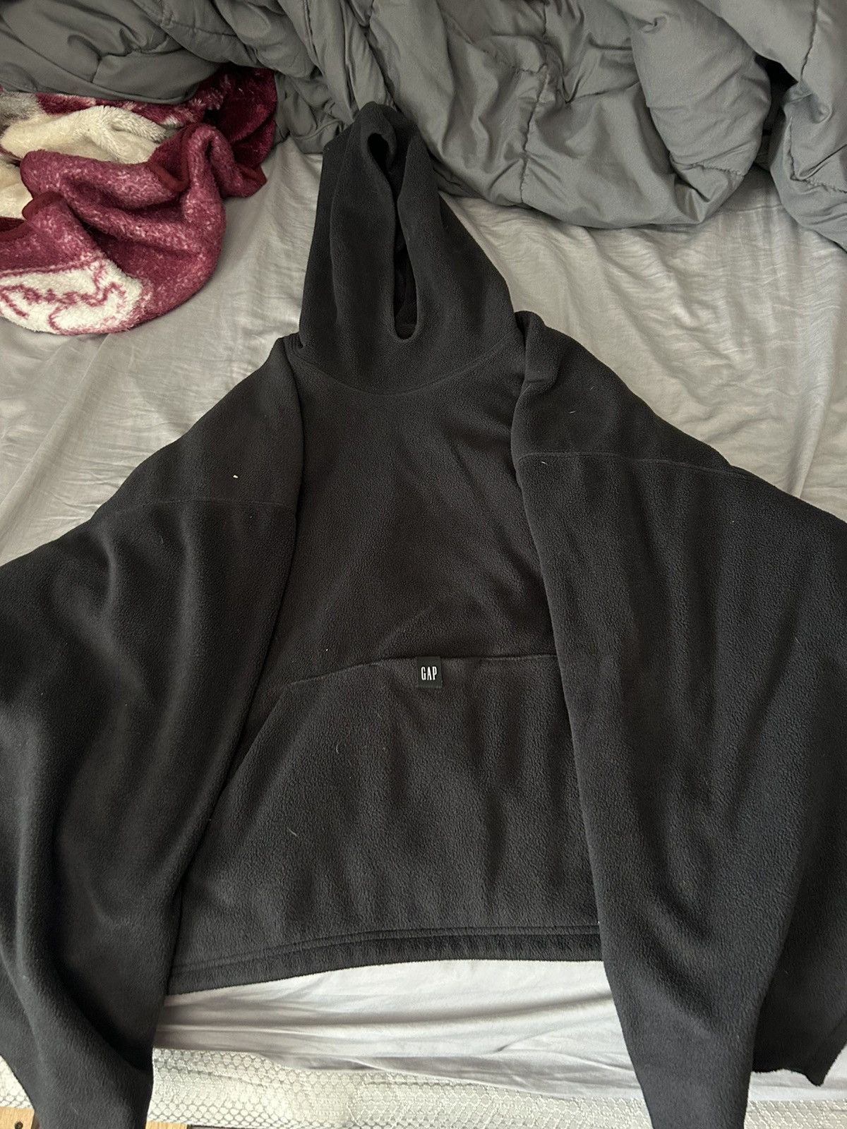 image of Yeezy Gap Balenciaga Polar Fleece Hoodie Xs in Black, Men's